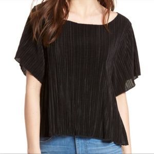 Madewell Micropleat Top - Black Size XL